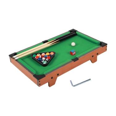 Imagem de Dynwave Conjunto de mesa de bilhar infantil, brinquedo de jogo, lazer, presente prático, tacos de bilhar com bolas, mini mesa de bilhar de mesa para crianças