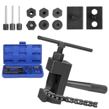 Imagem de Conjunto de ferramentas para disjuntor de corrente e rebite de motocicleta de 15 peças com 4 pinos de aço e estojo de transporte, adequado para motocicletas, quadriciclos, bicicletas sujas e mais