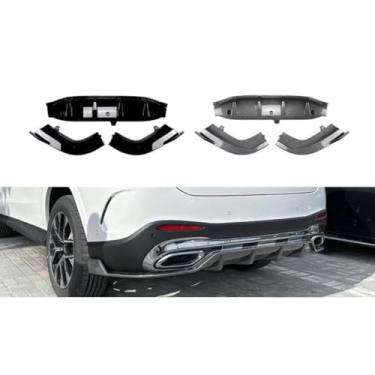 Imagem de Spoiler de para-choque traseiro do carro peça de modificação do difusor de lábios compatível com GLC-Class X254 GLC260 GLC300 2023+ capa de proteção de para-choque (preto brilhante)