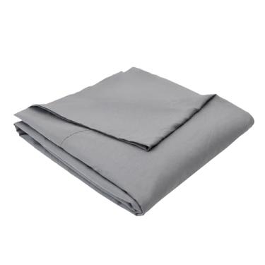 Imagem de Yuexiu Lençol de cima tamanho casal – roupa de cama de fibra premium ultramacia e altamente respirável, fácil de cuidar, resistente a rugas (cinza, 246 x 203 cm)