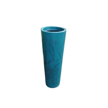Imagem de Vaso polietileno para plantas decorativo coluna Ibiza efeito ESCOVADO/LISO E MARMORIZADO 68x25 (VERDE MARMORIZADO)