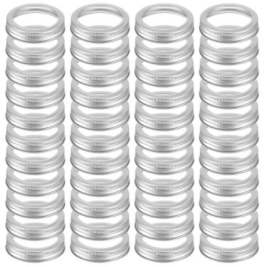 Imagem de 60 anéis de conserva de boca larga, 87 mm de prata, tampas de metal de substituição para pote de pedreiro boca grande