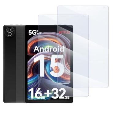 Imagem de Misenya Pacote com 2 protetores de tela para Evermyth KB1004 Película de vidro temperado para tablet de 10 polegadas antirarranhões, antipoeira/dureza 9H Ultra HD filme temperado