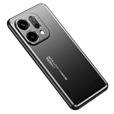 Imagem de HAOMRIYL Capa para Oppo Find X9/X9pro, fina, minimalista, antiarranhões, capa traseira rígida com orifício para lente de câmera à prova de choque, preta, X9