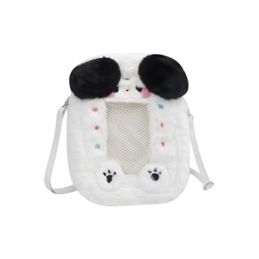 Imagem de Linda bolsa transversal de pelúcia feminina multifuncional transparente, Cão branco, One Size