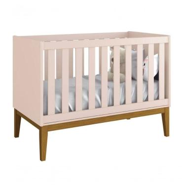 Imagem de Berço Americano Classic New Rosa Fosco Com Madeira - Moveisaqui