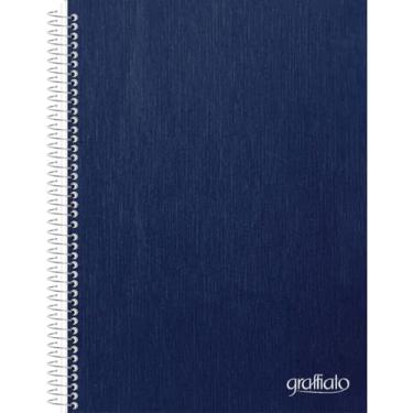 Imagem de Caderno Universitário Animativa, 1 matéria, Capa dura - Hot Stamping, Smartlines, 120 folhas, Graffiato Azul, Pacote com 4 unidades