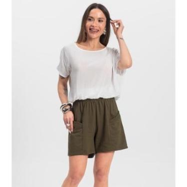Imagem de Shorts Feminino Moletinho Infinita Cor Verde-Feminino