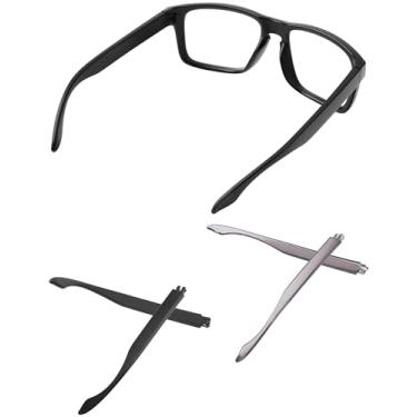 Imagem de MYCOURAG 2 pares de hastes de substituição compatíveis com óculos de sol Oakley Holbrook OO9102/Holbrook XL/Holbrook Asian Fit - preto e cinza