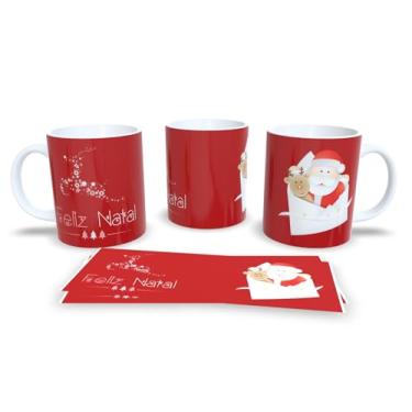 Imagem de Caneca de Cerâmica Natalina, Branca, 325ml, Design de Gatos com Gorro de Natal, Decorativa de Natal (13)