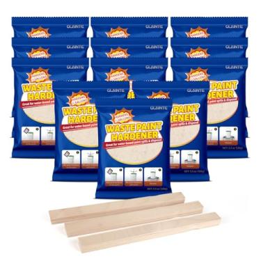 Imagem de GLAINTE Waste Away Paint Hardener 12 Pacotes, 3,5Oz - Endurecedor De Tinta Sólido De Ação Rápida - Pó Secador De Tinta Para Tinta À Base De Água Com 15 Pçs De Bastões De Madeira