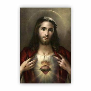 Imagem de Quadro Canvas Religioso Jesus Cristo Cristianismo 60X40Cm - Plimshop