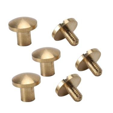 Imagem de Ymiko Conjunto de Rebites Com Acabamento Em Latão de 50 Peças de 8 Mm para Artesanato Em Couro DIY, Tecidos, Bolsas e Calças Fixadores Decorativos Com Fenda para Projetos de Costura e Estofamento (latão 3)