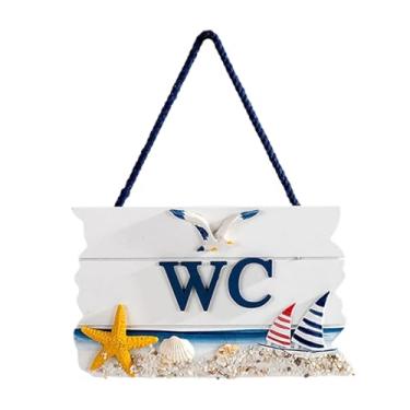 Imagem de KiBcsLic Placa de banheiro com sinalização para porta, esculpida à mão, decoração de parede mediterrânea para banheiro, lavabo, restaurante, casa de banho, Estrela Do Mar