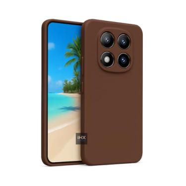 Imagem de Capa Capinha Case Compatível Xiaomi Poco X7 Silicone Aveludada Anti Impacto Reforçada Emborrachado Com Proteção De Câmera Premium (MARROM)