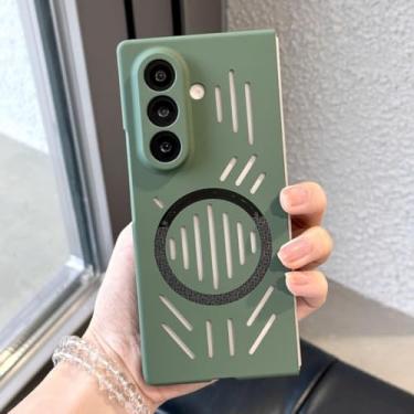 Imagem de Capa magnética com orifícios de dissipação de calor para Samsung Galaxy Z Fold 7 6 5 4 Zfold7 Zfold6 5g (para Galaxy Z Fold7/Verde)
