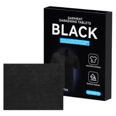 Imagem de Corante Para Roupas,Suprimentos Naturais Para Lavanderia Preta - 10 Peças De Tinta Têxtil Para Tecidos,Para Algodão Seda Linho Lã Camisetas Jeans E Calças