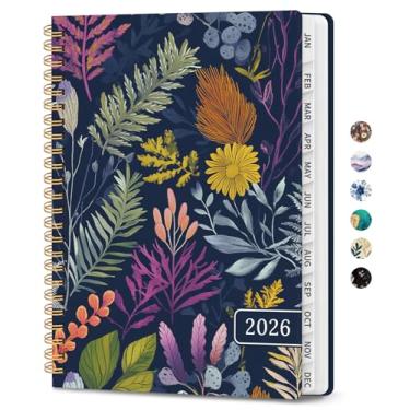 Imagem de Agenda 2026, agenda semanal e mensal para mulheres, janeiro de 2026 a dezembro de 2026, agenda de calendário de capa dura 2026 com abas, bolso interno, encadernação espiral, perfeita para escritório