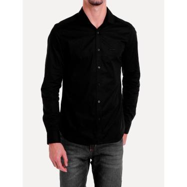 Imagem de Camisa John John Masculina New Slim Logo Preta-Masculino