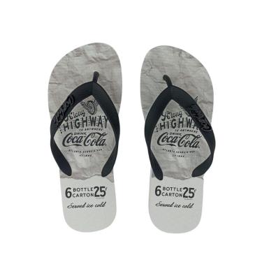 Imagem de Sandália Masculina Coca-Cola Cc4356 Paper Branco/Preto-Masculino