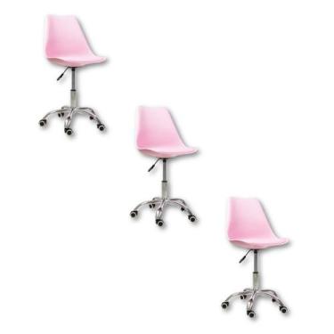 Imagem de Cadeira Office Base Cromada com Rodízio Giratória Saarinen - Oficial W