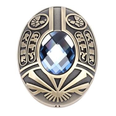 Imagem de Luocute Controle Deslizante de Metal, Liga de Zinco Antigo Egito, Brinquedo Oval de Ponta de Dedo Com Pedra Preciosa Azul, para Adultos, Sala de Aula de Escritório