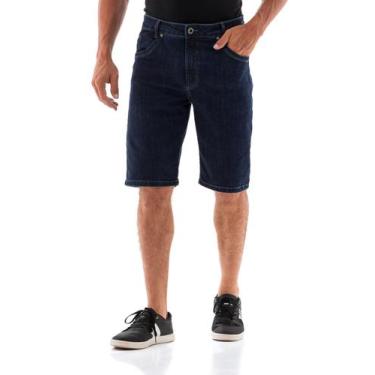 Imagem de Bermuda Jeans Masculina Arauto Confort Dominic, Azul escuro, 46