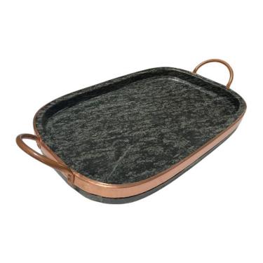 Imagem de Grelha Chapa Oval Funda De Pedra Sabão Carne 31 Cm Curado