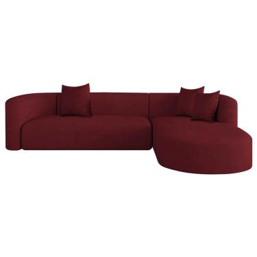 Imagem de Sofá Modular Celinne Luxuoso Sala De Estar Decoração Luxo 265cm Suede Suede Bordô
