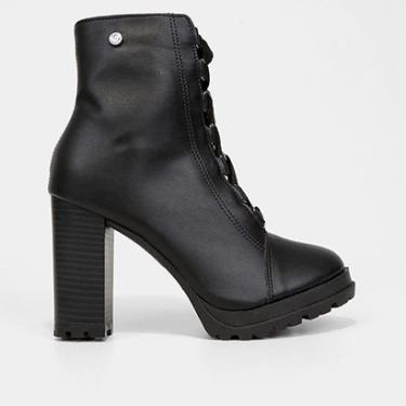 Imagem de Bota Coturno Cano Médio Via Uno Salto Grosso Tratorada Feminina-Feminino