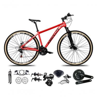 Imagem de Bicicleta Aro 29 Absolute Nero 5 Câmbios Shimano Altus 24v Freio Hidráulico Garfo C-trava vermelho Tam: 19