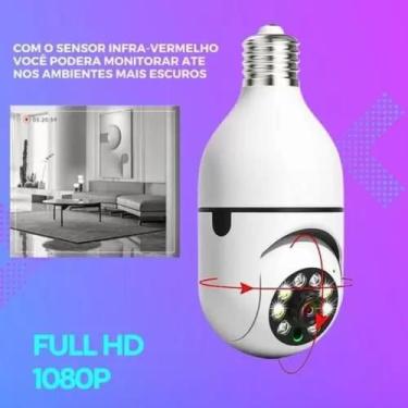 Imagem de Camera Ip Segurança Lampada Panoramica Wifi Espia C/rastreio Full Hd V