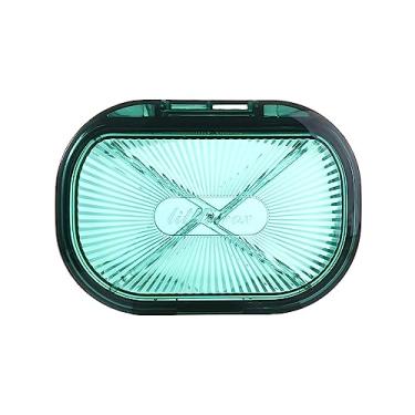 Imagem de Estojo de armazenamento invisível com mini anéis minoritários recipiente com placa divisória estojo pequeno (verde-grande)