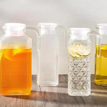 Imagem de Kit 2 Jarra De Vidro Premium Abacaxi Com Tampa Resistente Bebidas 1l -