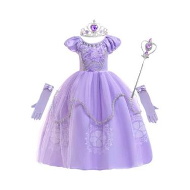 Imagem de Vestido De Princesa Roxo Frozen Para Meninas, Fantasia De Sofia Rapunz