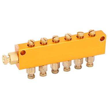 Imagem de EVGATSAUTO de Lubrificação de Latão Distribuidor de óleo Com Válvula Ajustável para Máquina CNC (Um dentro, 6 fora)