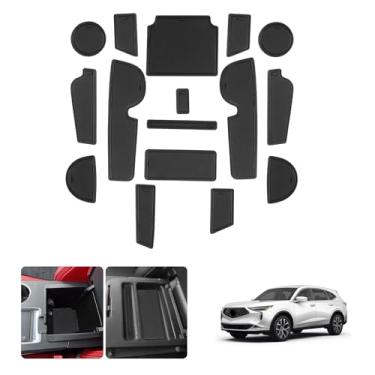 Imagem de LUWU Acessórios Acura MDX 2025 2026 - para Acura MDX 2022 2023 2024 2025 2026 Acura MDX Porta-copos Porta-copos Inserção Porta-copos Forro de Console Central Tapetes para Porta Sulco Portão Preto - 16