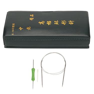 Imagem de Alomejor Agulhas de tricô Circulares, Conjunto de 11 Peças de Aço Inoxidável Com Alças Confortáveis ​​para Fabricação de Chapéus, Cachecóis e Luvas