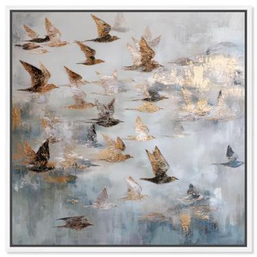 Imagem de Sky Full of Wings II Impressão em tela Farmhouse Wall Decor por Art Remedy, moldura branca, 61 x 61 cm