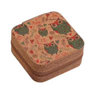 Imagem de Hailong Ming Estojo de Viagem para Joias, Mini Porta-joias Multifuncional, Organizador Elegante para Brincos E Anéis, Coruja
