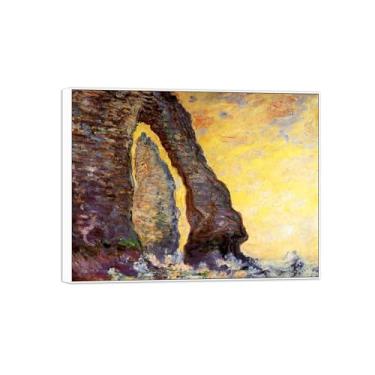 Imagem de Claude Monet famosa impressão em tela de parede pronta para pendurar - pintura com moldura branca para decoração de sala de estar 40 x 50 cm 16 x 20 pol