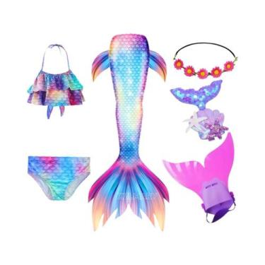 Imagem de Fantasia De Sereia Para Meninas, Traje De Cosplay, Maiô De Fantasia Co