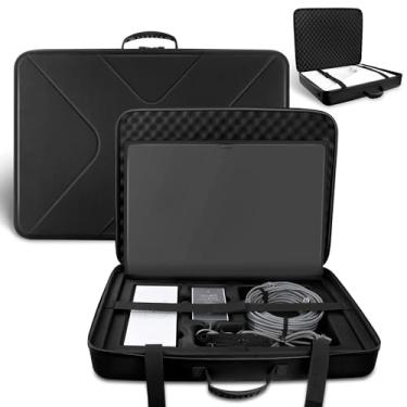 Imagem de Estojo de transporte para Starlink Gen 3 padrão, caixa de armazenamento de EVA rígida à prova d'água, à prova de choque para antenas satélites Starlink Gen 3, acessórios, acampamento e trailer, preta