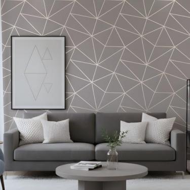 Imagem de Papel De Parede Adesivo Geométrico 3D Lavável 10m x 45cm Impermeável Para Sala e Quarto Moderno (Geométrico)
