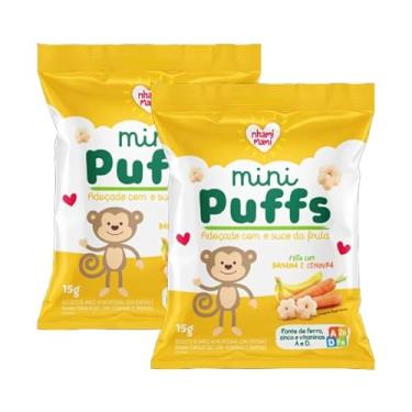 Imagem de Kit 2X: Snack Infantil Puffs Banana e Cenoura Nhami Mami 15g