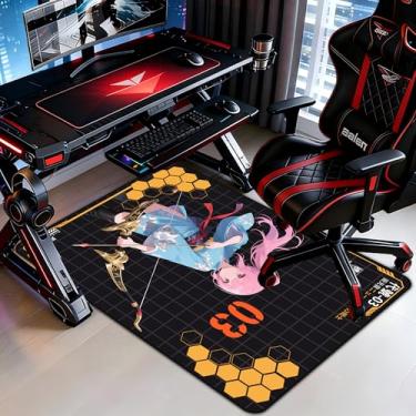 Imagem de MSKGTML Tapete de cadeira de escritório para pisos de madeira, 89 cm x 119 cm para pisos de madeira e azulejos, protetor de piso rígido antiderrapante, tapete para cadeira de rodas, tapete de cadeira