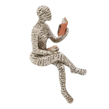 Imagem de Estatueta de mulher de leitura Pulp Woman Reading Bookshel Ine Innovative Reading Lady Statue Pulp Bookshelf Ornamentos (B)
