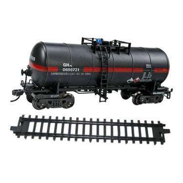 Imagem de simhoa Miniatura de em escala 1:75, modelo de vagão artesanal para mesa, ideal para festas, com trilhos, conjunto ferroviário para crianças e bebês, Preto