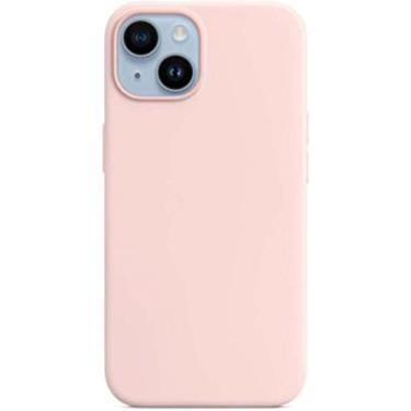 Imagem de FULNES Capa para Apple iPhone 14 Plus 2022, forro flocado de silicone líquido à prova de choque capa de telefone traseira com protetor de tela e protetor de lente (cor: rosa)