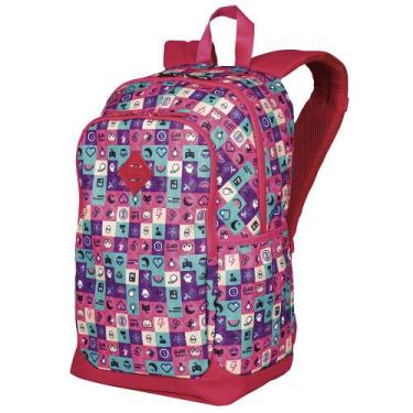 Imagem de Mochila Sestini Faculdade Juvenil Escolar Anti furto Bolsos, Emoticons